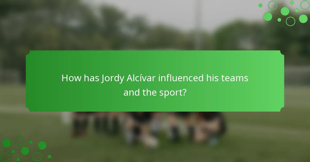 How has Jordy Alcívar influenced his teams and the sport?