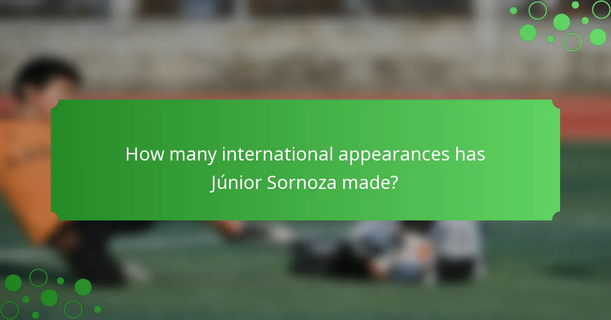 How many international appearances has Júnior Sornoza made?