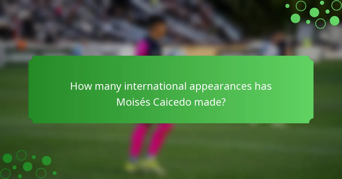 How many international appearances has Moisés Caicedo made?