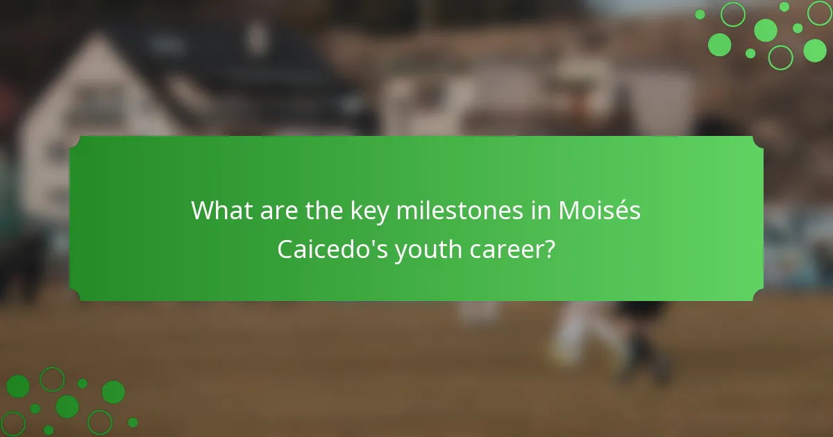 What are the key milestones in Moisés Caicedo's youth career?