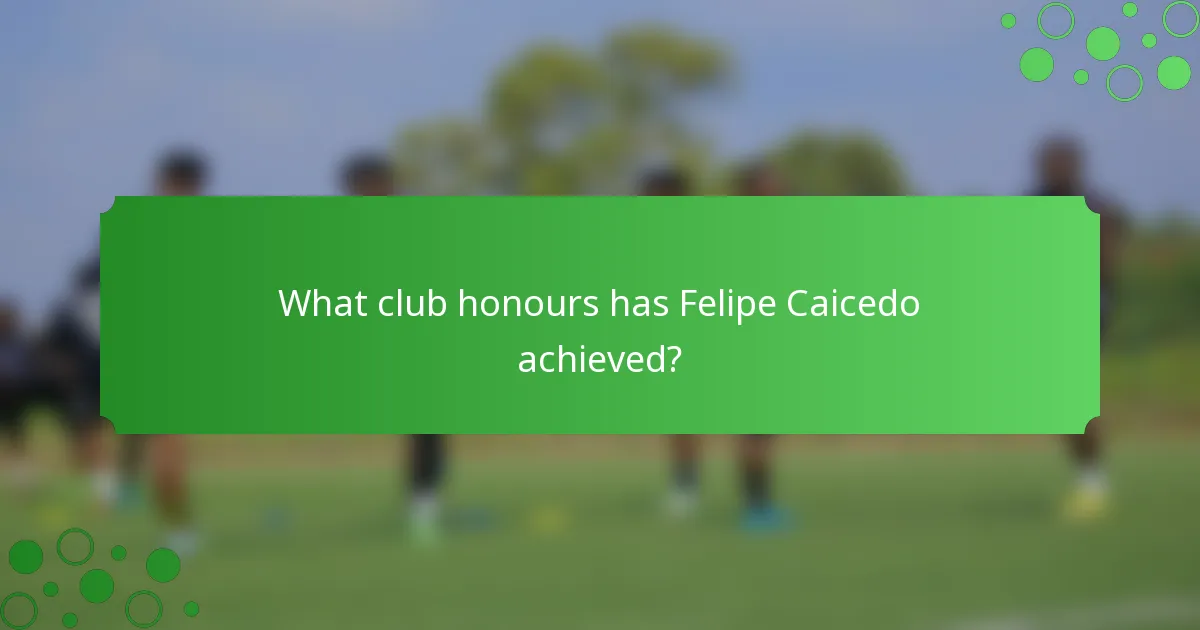 What club honours has Felipe Caicedo achieved?