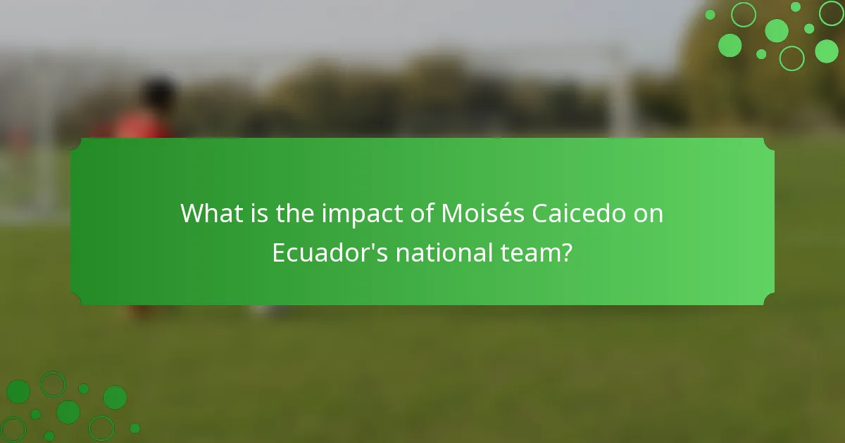 What is the impact of Moisés Caicedo on Ecuador's national team?